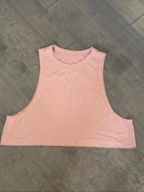 Light PinkOrange Sleeveless Cropped Tank Top
